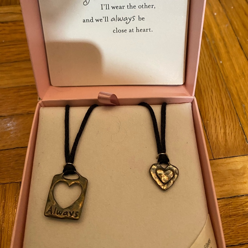 Hallmark Gold and Black Necklace Set with Heart Pendants